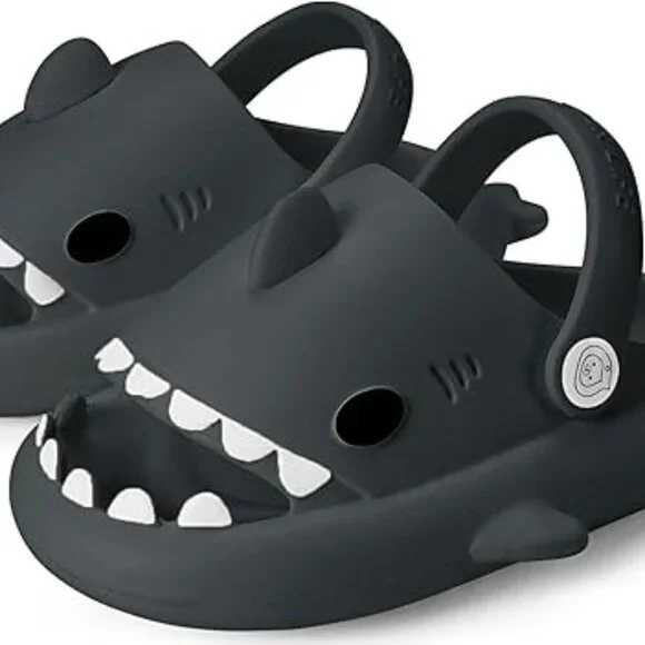 Size12-13 LittKids Shark Slides Boys Girls Toddlers Cloud Slides Cute Cartoon - Picture 6 of 9